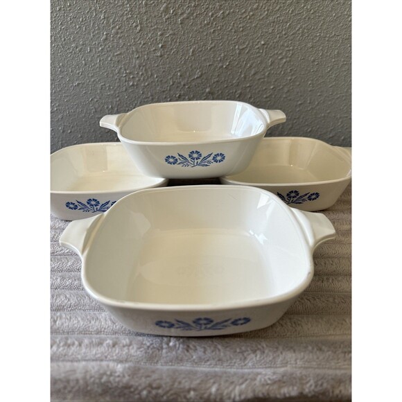 Corning Ware Petite Pan Casserole Dish P-41 Blue Cornflower Set of 4 Vintage - Picture 4 of 16